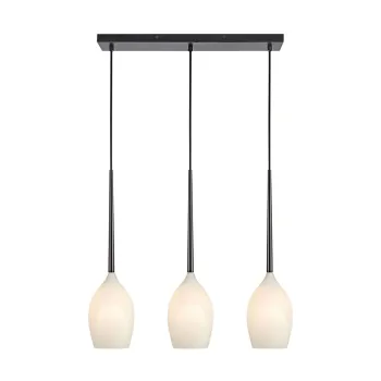 Lustra alba/neagra cu abajur din sticla Salut - Markslojd imagine