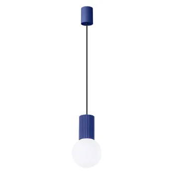 Lustra albastru-inchis cu abajur din sticla o 12 cm Orbital - Nice Lamps imagine