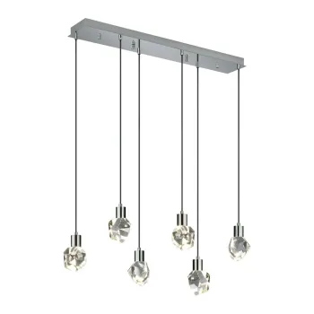 Lustra argintie LED cu abajur din sticla Verano - Trio Select imagine