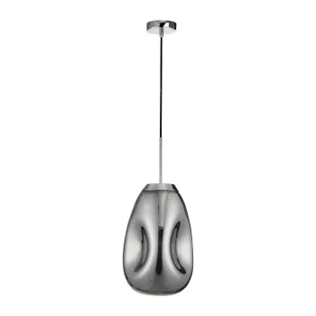 Lustra argintiu-lucios din sticla o 22 cm Lava - Nova Luce imagine