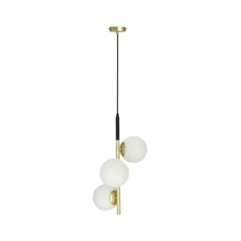 Lustra aurie cu abajur din sticla 32.5x32.5 cm Duo - Candellux Lighting imagine