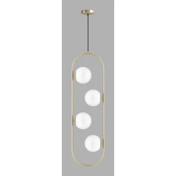 Lustra aurie cu abajur din sticla Club - Squid Lighting imagine