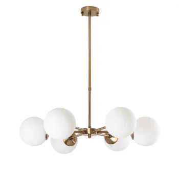 Lustra aurie cu abajur din sticla o 73 cm Akkas - Opviq lights imagine