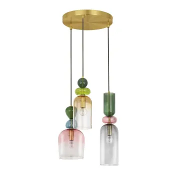 Lustra aurie din sticla o 42 cm Murano - Nova Luce imagine