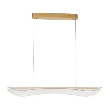 Lustra aurie LED cu intensitate reglabila din aluminiu cu abajur din sticla acrilica Agos - Nova Luce imagine