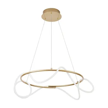Lustra aurie LED cu intensitate reglabila din aluminiu cu abajur din sticla acrilica o 70 cm Tiriac - Nova Luce imagine