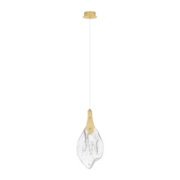 Lustra aurie LED cu intensitate reglabila din otel cu abajur din sticla o 17,5 cm Bellina - Nova Luce imagine