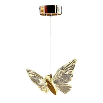 Lustra aurie LED din metal cu abajur din sticla acrilica o 20 cm Myrna - Opviq lights imagine