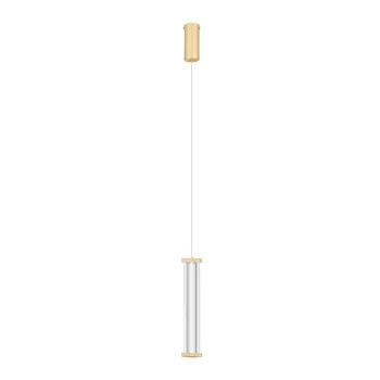 Lustra auriu mat LED cu intensitate reglabila din metal cu abajur din sticla acrilica o 6 cm Pheme - Nova Luce imagine