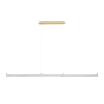 Lustra auriu mat LED cu intensitate reglabila din metal cu abajur din sticla acrilica Pheme - Nova Luce imagine