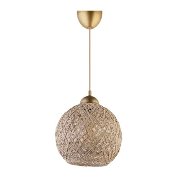 Lustra bej/aurie cu abajur din iuta o 24 cm - Opviq lights imagine