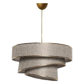 Lustra bej/aurie cu abajur textil o 40 cm Couper - Opviq lights imagine