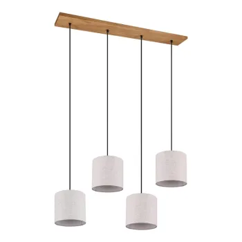 Lustra bej cu abajur textil Elmau - Trio imagine