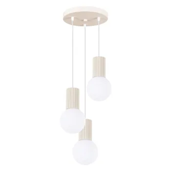 Lustra bej din metal cu abajur din sticla o 25 cm Orbital - Sollux imagine