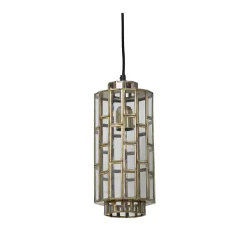Lustra bronz cu abajur din sticla Sostrene - Light & Living imagine