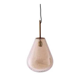 Lustra chihlimbar cu abajur din sticla Leona - Light & Living imagine