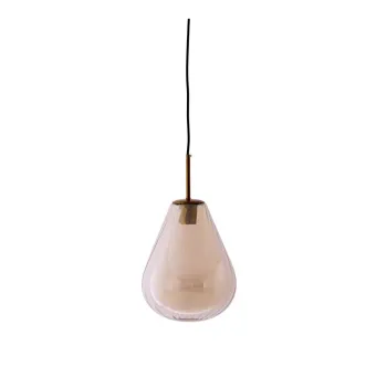 Lustra chihlimbar cu abajur din sticla Leona - Light & Living imagine