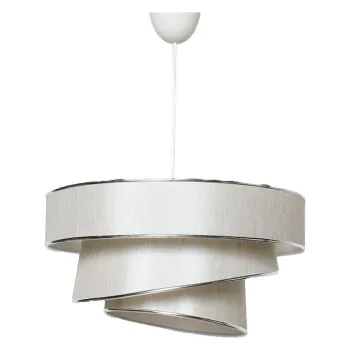 Lustra crem/argintie cu abajur textil o 40 cm Couper - Opviq lights imagine