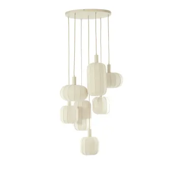 Lustra crem cu abajur textil o 50 cm Tufia - Light & Living imagine