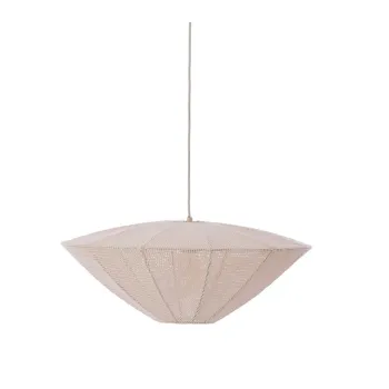 Lustra crem cu abajur textil Satilla - Light & Living imagine