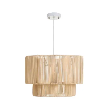 Lustra cu abajur din ratan o 38 cm Natural Way - Casa Seleccion imagine