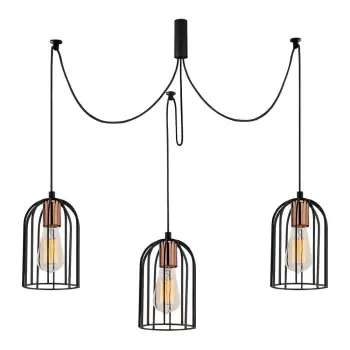 Lustra de 3 becuri Opviq lights Pamukkale, negru imagine