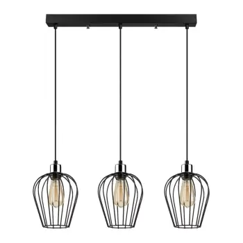 Lustra de 3 becuri Opviq lights Tel Long, negru imagine