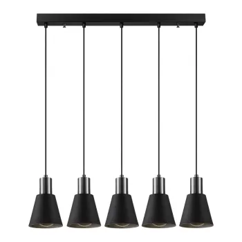 Lustra de 5 becuri Opviq lights Kem, negru imagine