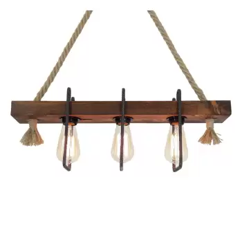 Lustra din lemn Demir, 3 becuri imagine