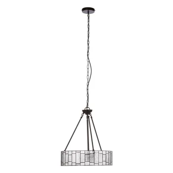 Lustra din metal cu abajur din sticla o 46 cm Waldorf - Premier Housewares imagine