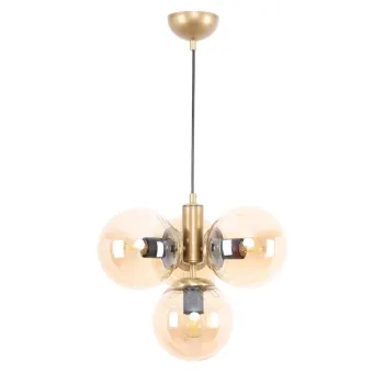 Lustra galben-auriu cu abajur din sticla o 15 cm Hector - Squid Lighting imagine