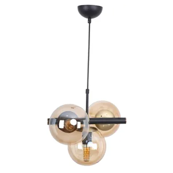 Lustra galben-negru cu abajur din sticla o 15 cm Cascade - Squid Lighting imagine