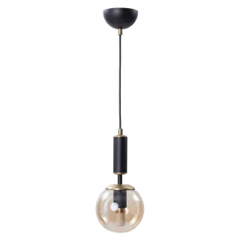 Lustra galben-negru cu abajur din sticla o 15 cm Hector - Squid Lighting imagine