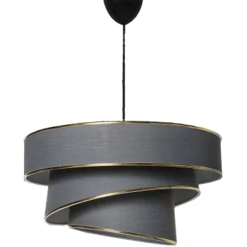 Lustra gri antracit/aurie cu abajur textil o 40 cm Couper - Opviq lights imagine