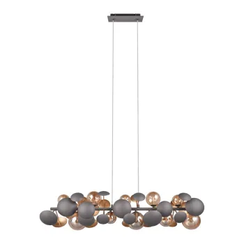 Lustra gri-auriu cu abajur din sticla Bubble - Trio Select imagine