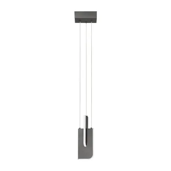 Lustra gri deschis LED cu intensitate reglabila din metal Totem - Nova Luce imagine