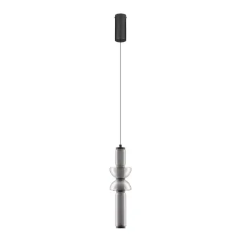 Lustra gri LED cu intensitate reglabila din sticla o 12 cm Ulon - Nova Luce imagine
