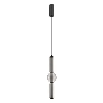Lustra gri LED cu intensitate reglabila din sticla o 12 cm Ulon - Nova Luce imagine