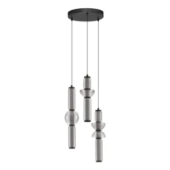 Lustra gri LED cu intensitate reglabila din sticla o 38 cm Ulon - Nova Luce imagine
