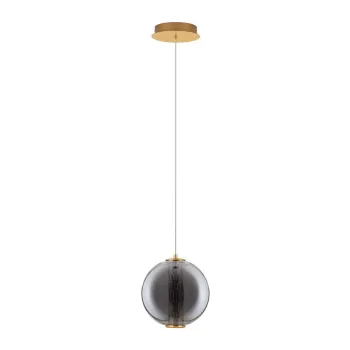 Lustra gri LED din metal cu abajur din sticla o 22 cm Navi - Nova Luce imagine