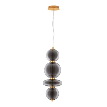 Lustra gri LED din metal cu abajur din sticla o 25,5 cm Navi - Nova Luce imagine