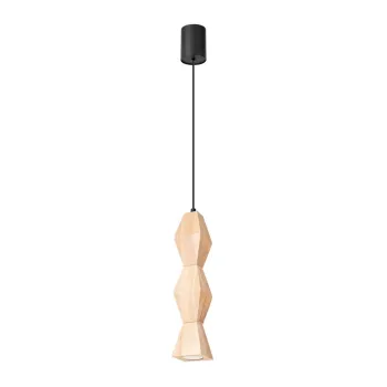 Lustra in culoare naturala din lemn de fag o 8 cm Cubo - Sollux imagine