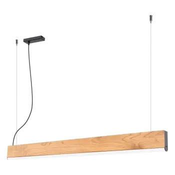 Lustra in culoare naturala LED din lemn masiv LYKKE - Thoro imagine