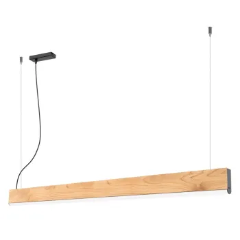 Lustra in culoare naturala LED din lemn masiv LYKKE - Thoro imagine