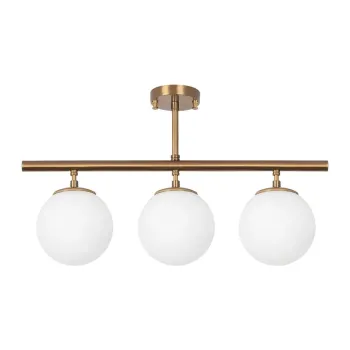 Lustra in culoarea bronz cu abajur din sticla Atmaca - Opviq lights imagine