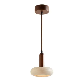 Lustra maro/bej LED cu abajur din piatra o 15 cm Karo - Opviq lights imagine