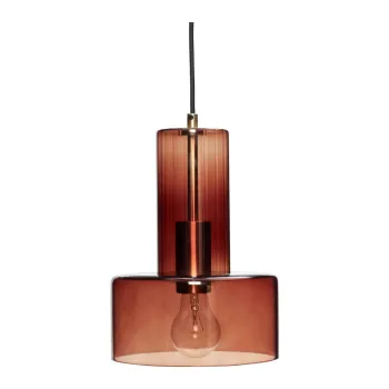 Lustra maro cu intensitate reglabila cu abajur din sticla o 20 cm Ripple - Hubsch imagine