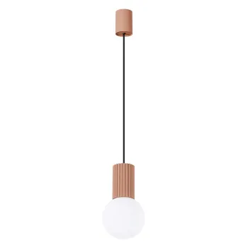 Lustra maro deschis cu abajur din sticla o 12 cm Orbital - Sollux imagine