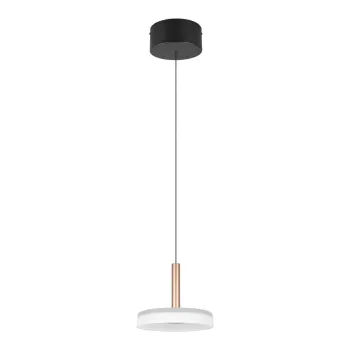 Lustra neagra-alba/aurie LED cu intensitate reglabila cu abajur din sticla o 22 cm Celeste - Trio imagine