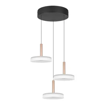 Lustra neagra-alba/aurie LED cu intensitate reglabila cu abajur din sticla o 35 cm Celeste - Trio imagine